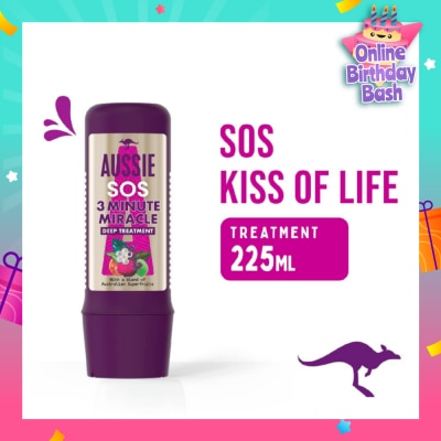 AUSSIE 3 Minute Miracle SOS Vegan Deep Treatment Hair Mask For Damaged Hair 225ml