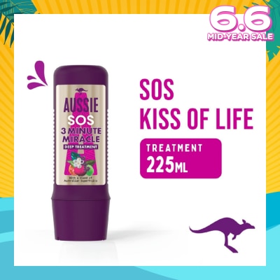 AUSSIE 3 Minute Miracle SOS Vegan Deep Treatment Hair Mask For Damaged Hair 225ml