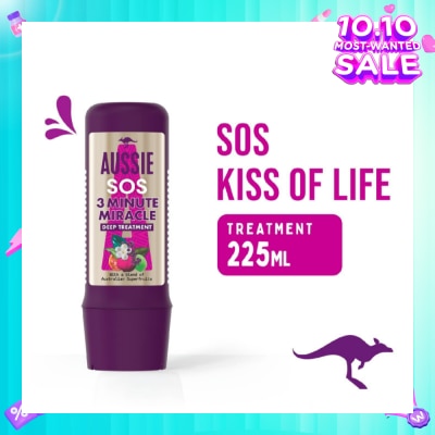 AUSSIE 3 Minute Miracle SOS Vegan Deep Treatment Hair Mask For Damaged Hair 225ml