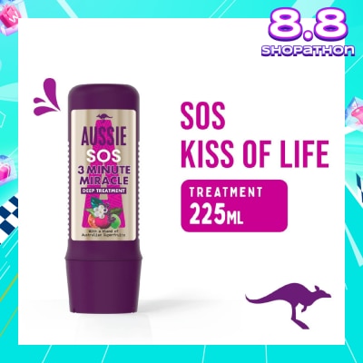 AUSSIE 3 Minute Miracle SOS Vegan Deep Treatment Hair Mask For Damaged Hair 225ml
