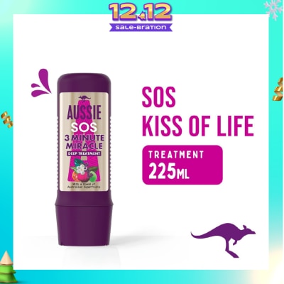 AUSSIE 3 Minute Miracle SOS Vegan Deep Treatment Hair Mask For Damaged Hair 225ml