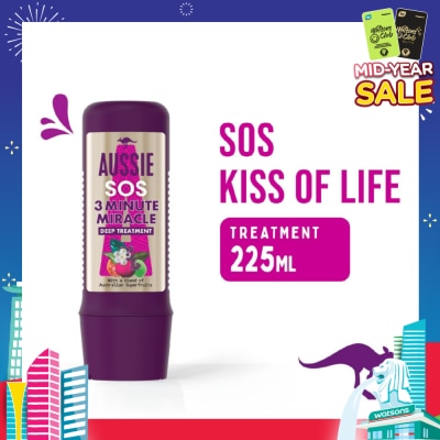 AUSSIE 3 Minute Miracle SOS Vegan Deep Treatment Hair Mask For Damaged Hair 225ml