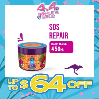 AUSSIE - SOS Supercharged Repair Vegan Hair Mask (For Hair In Urgent Need Of Rescue) 450ml