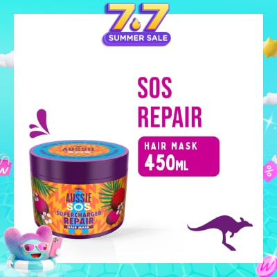 AUSSIE - SOS Supercharged Repair Vegan Hair Mask (For Hair In Urgent Need Of Rescue) 450ml