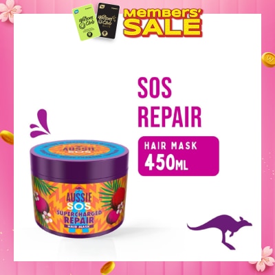 AUSSIE SOS Supercharged Repair Vegan Hair Mask (For Hair In Urgent Need Of Rescue) 450ml