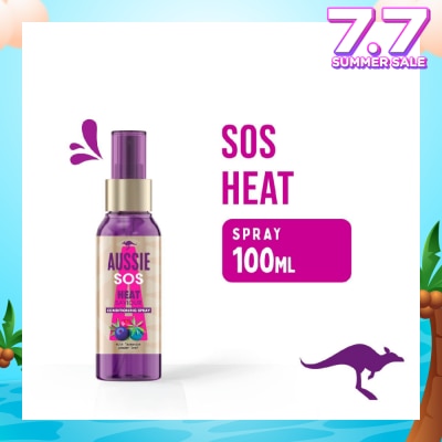 AUSSIE SOS Instant Heat Saviour Vegan Hair Spray For Dry Hair Damaged By Styling 100ml