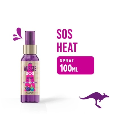 AUSSIE SOS Instant Heat Saviour Vegan Hair Spray For Dry Hair Damaged By Styling 100ml