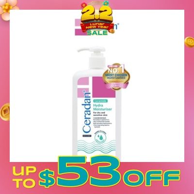 CERADAN Hydra Moisturizer (Light-Textured Moisturizer + Suitable For Eczema-Prone + Dry & Sensitive Skin) 300g
