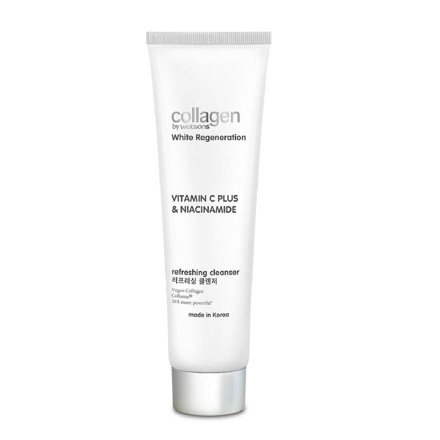 White Regeneration Vitamin C Plus & Niacinamide Refreshing Cleanser (Vegan Collagen, Made in Korea) 125ml