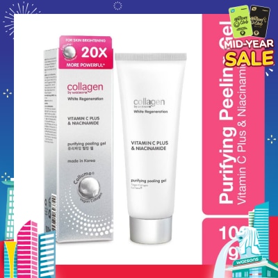 COLLAGEN BY WATSONS White Regeneration Vitamin C Plus & Niacinamide Purifying Peeling Gel (Vegan Collagen, Made in Korea) 100g