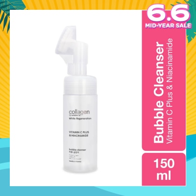 COLLAGEN BY WATSONS White Regeneration Vitamin C Plus & Niacinamide Bubble Cleanser (Vegan Collagen, Made in Korea) 150ml