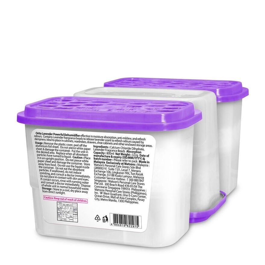 Powerful Dehumidifier Lavender Scented (Refreshing) 800ml x 3s