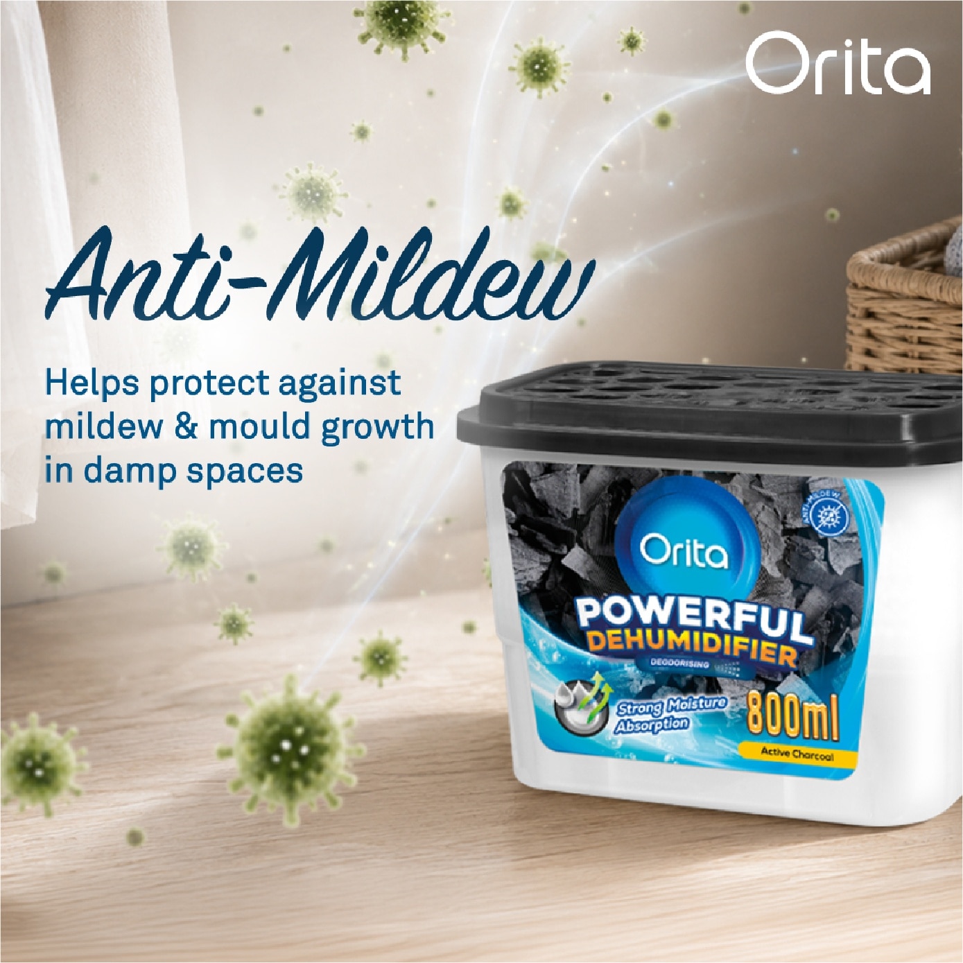 Powerful Dehumidifier Active Charcoal (Deodorising) 800ml x 3s image