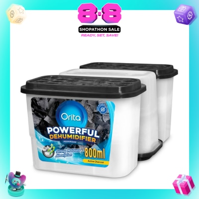ORITA - Powerful Dehumidifier Active Charcoal (Deodorising) 800ml x 3s