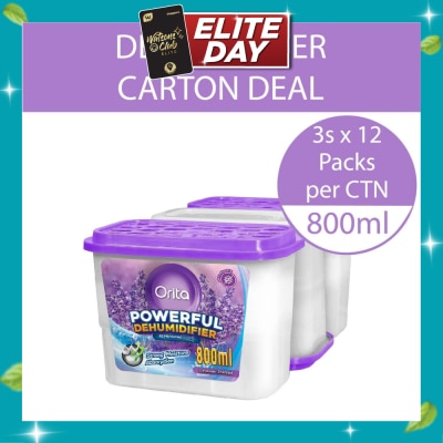 ORITA Powerful Dehumidifier Lavender Scented (Refreshing) 800ml x 3 x 12s (Per Carton) image