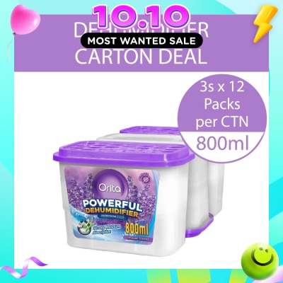 ORITA Powerful Dehumidifier Lavender Scented (Refreshing) 800ml x 3 x 12s (Per Carton) image