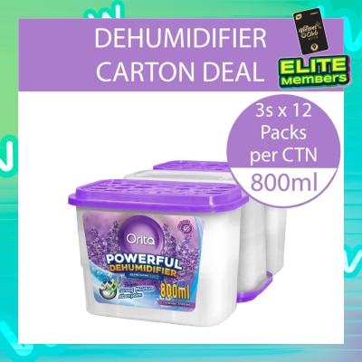 ORITA Powerful Dehumidifier Lavender Scented (Refreshing) 800ml x 3 x 12s (Per Carton)