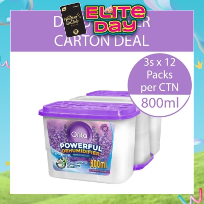 ORITA - Powerful Dehumidifier Lavender Scented (Refreshing) 800ml x 3 x 12s (Per Carton)