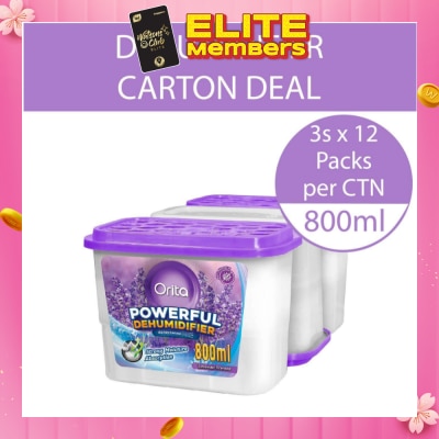 ORITA Powerful Dehumidifier Lavender Scented (Refreshing) 800ml x 3 x 12s (Per Carton)