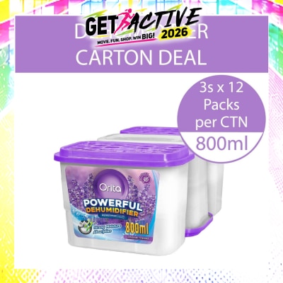 ORITA - Powerful Dehumidifier Lavender Scented (Refreshing) 800ml x 3 x 12s (Per Carton) image