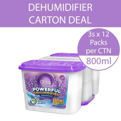 ORITA Powerful Dehumidifier Lavender Scented (Refreshing) 800ml x 3 x 12s (Per Carton)