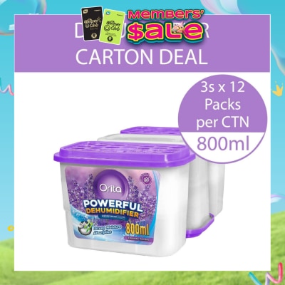 ORITA - Powerful Dehumidifier Lavender Scented (Refreshing) 800ml x 3 x 12s (Per Carton)