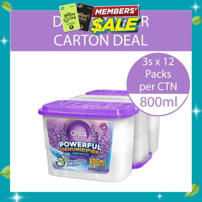 ORITA Powerful Dehumidifier Lavender Scented (Refreshing) 800ml x 3 x 12s (Per Carton) image