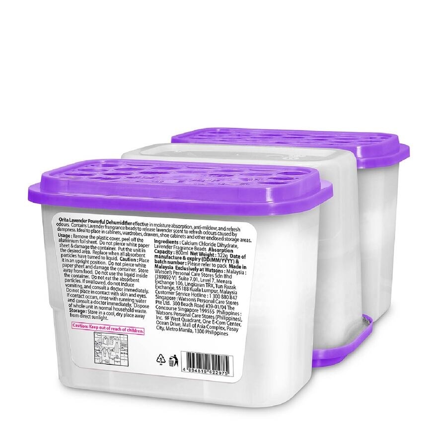 Powerful Dehumidifier Lavender Scented (Refreshing) 800ml x 3 x 12s (Per Carton)