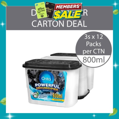 ORITA Powerful Dehumidifier Active Charcoal Deodorising 800ml x 3 x 12s (Per Carton) image