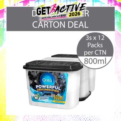ORITA - Powerful Dehumidifier Active Charcoal Deodorising 800ml x 3 x 12s (Per Carton) image