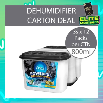 ORITA Powerful Dehumidifier Active Charcoal Deodorising 800ml x 3 x 12s (Per Carton)