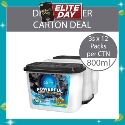 ORITA Powerful Dehumidifier Active Charcoal Deodorising 800ml x 3 x 12s (Per Carton) image