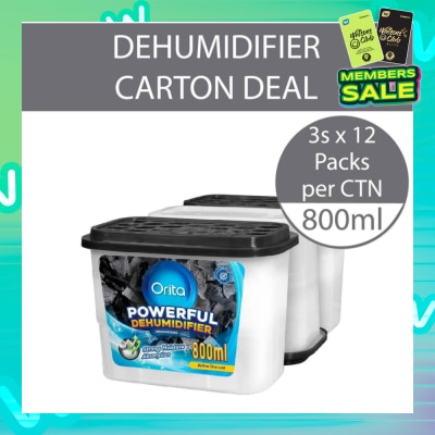 ORITA Powerful Dehumidifier Active Charcoal Deodorising 800ml x 3 x 12s (Per Carton)