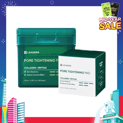 LEADERS INSOLUTION Pore Tightening Pad (Provides Solid Care for Enlarged Pores & Skin Elasticity) 50s