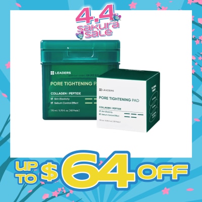 LEADERS INSOLUTION - Pore Tightening Pad (Provides Solid Care for Enlarged Pores & Skin Elasticity) 50s