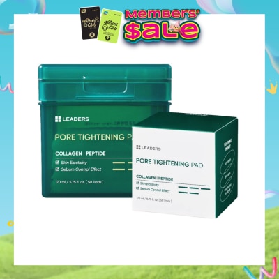 LEADERS INSOLUTION - Pore Tightening Pad (Provides Solid Care for Enlarged Pores & Skin Elasticity) 50s