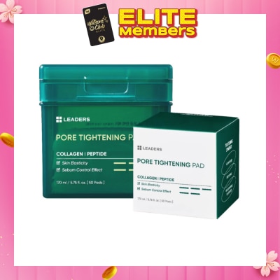 LEADERS INSOLUTION Pore Tightening Pad (Provides Solid Care for Enlarged Pores & Skin Elasticity) 50s