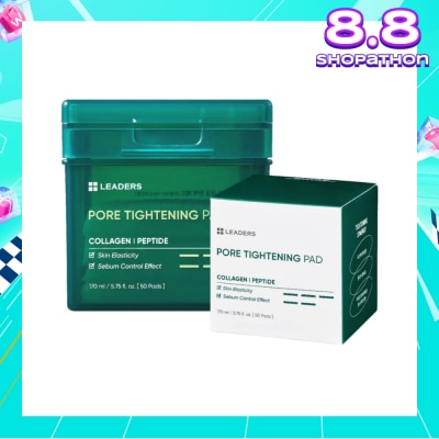 LEADERS INSOLUTION Pore Tightening Pad (Provides Solid Care for Enlarged Pores & Skin Elasticity) 50s