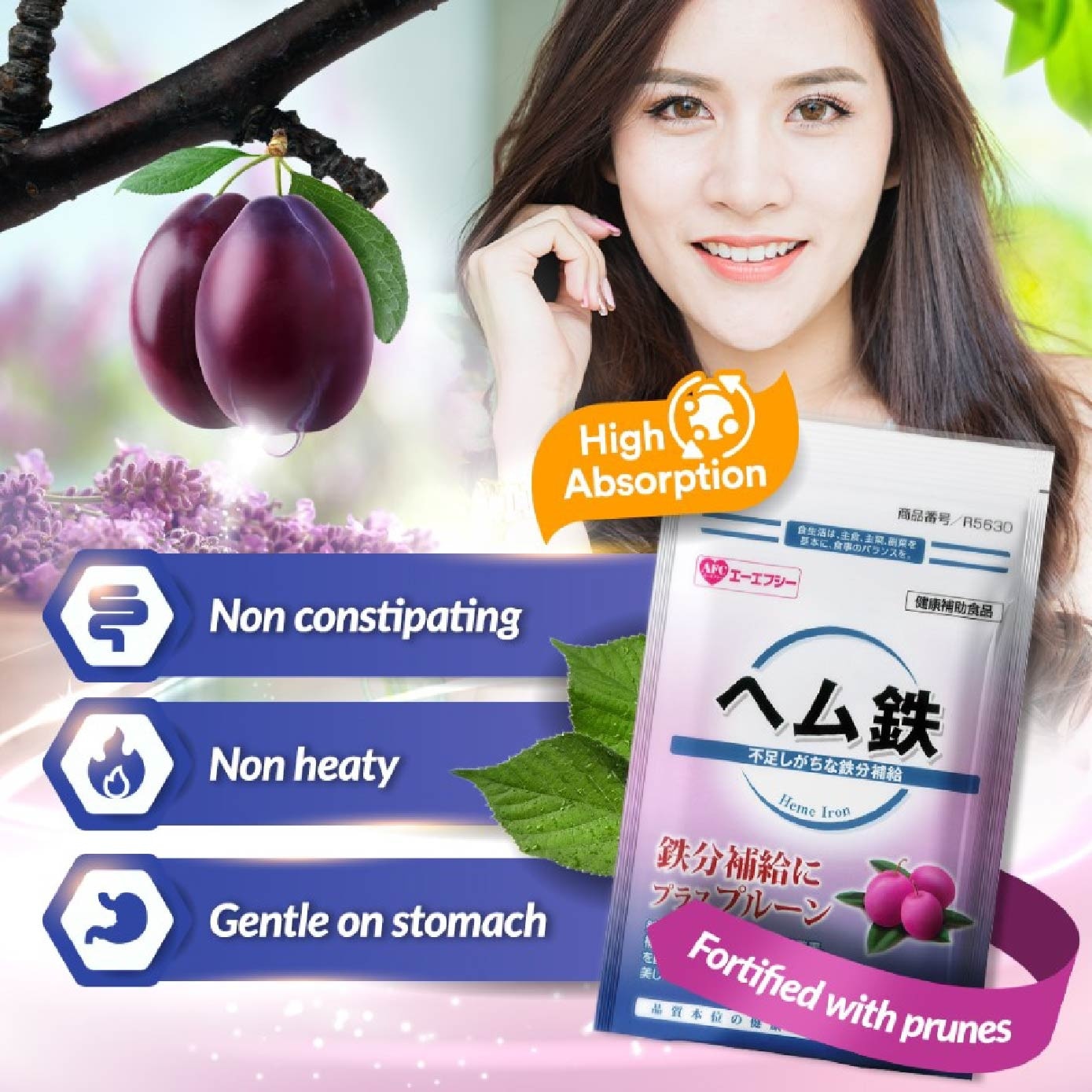 Heme Iron Women’s Energy & Iron Supplement (Gentle on Stomach, No Constipation, Not Heaty) 30s