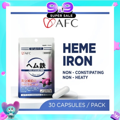 AFC - Heme Iron Women’s Energy & Iron Supplement (Gentle on Stomach, No Constipation, Not Heaty) 30s image
