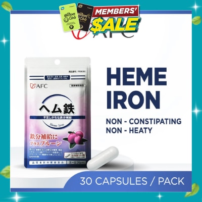 AFC Heme Iron Women’s Energy & Iron Supplement (Gentle on Stomach, No Constipation, Not Heaty) 30s image