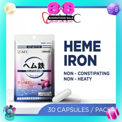 AFC - Heme Iron Women’s Energy & Iron Supplement (Gentle on Stomach, No Constipation, Not Heaty) 30s
