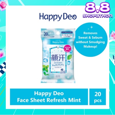 HAPPY DEO Face Sheet Refresh Mint (Remove Sweat + Sebum without Smudging Makeup) 20s