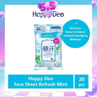 HAPPY DEO - Face Sheet Refresh Mint (Remove Sweat + Sebum without Smudging Makeup) 20s