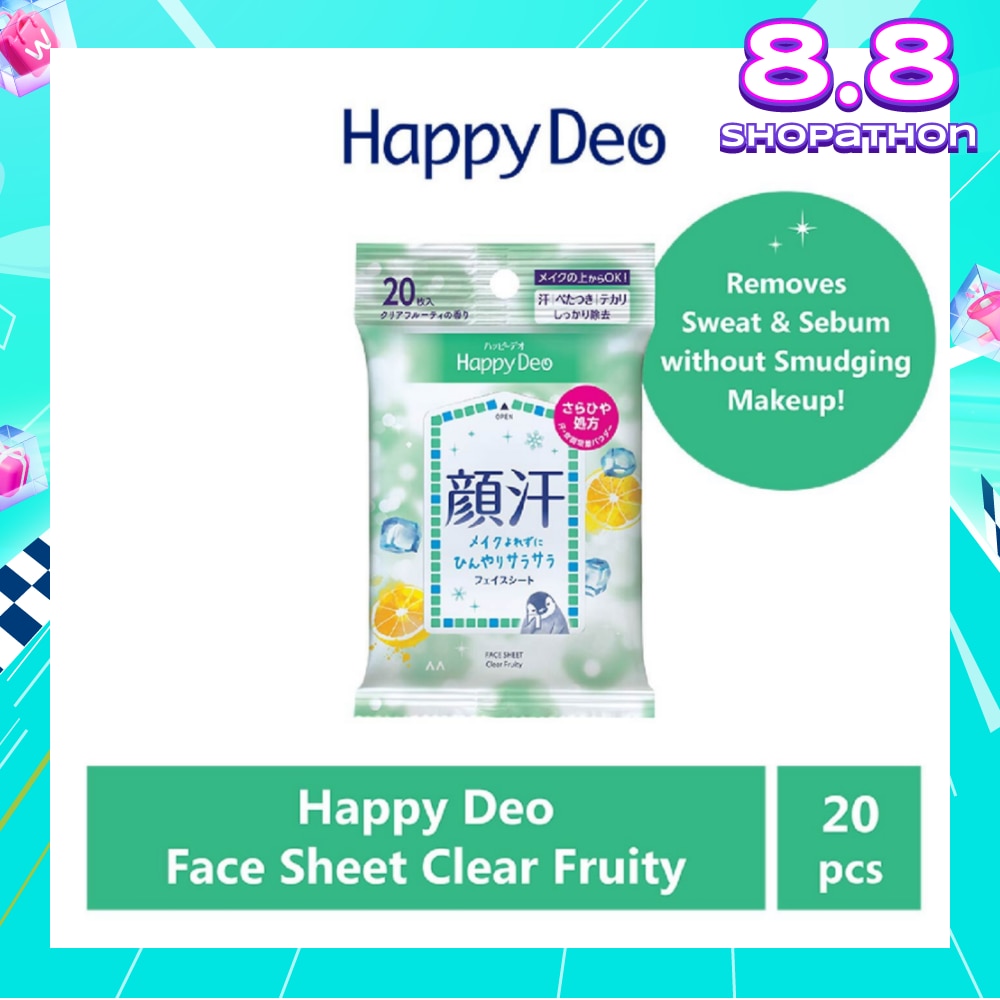 Face Sheet Clear Fruity (Remove Sweat + Sebum without Smudging Makeup) 20s