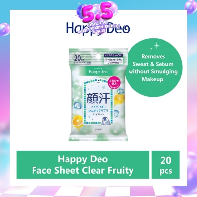 HAPPY DEO - Face Sheet Clear Fruity (Remove Sweat + Sebum without Smudging Makeup) 20s