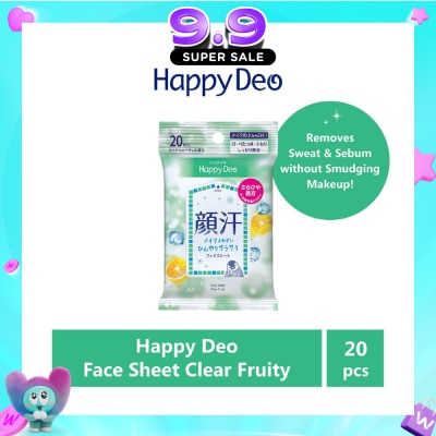 HAPPY DEO - Face Sheet Clear Fruity (Remove Sweat + Sebum without Smudging Makeup) 20s image