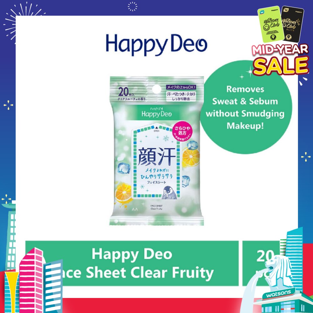 Face Sheet Clear Fruity (Remove Sweat + Sebum without Smudging Makeup) 20s
