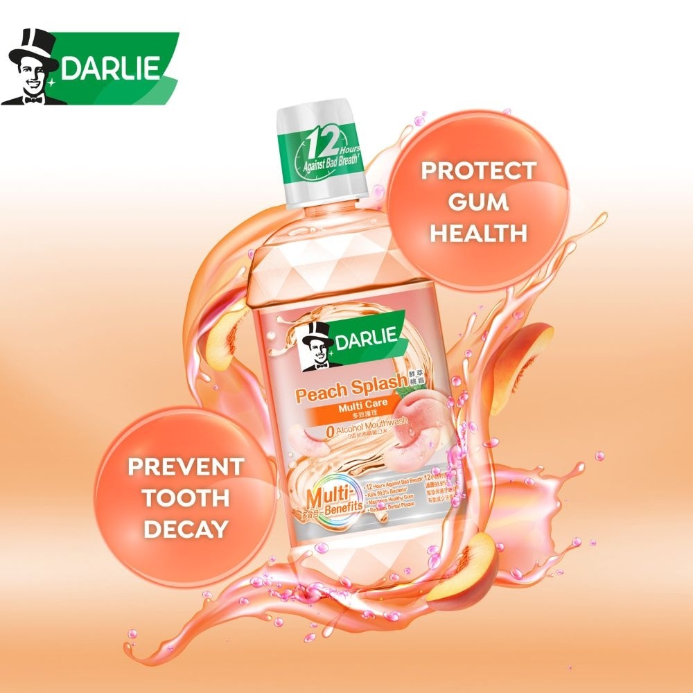 Peach Splash Multi Care Non-Alcohol Mouthwash 500ml