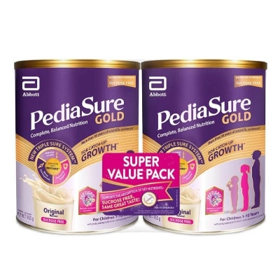 PEDIASURE Gold Triple Sure System Catch Up Growth Sucrose Free Original 850g Packset (For Children Age 1-10yrs old) 2s